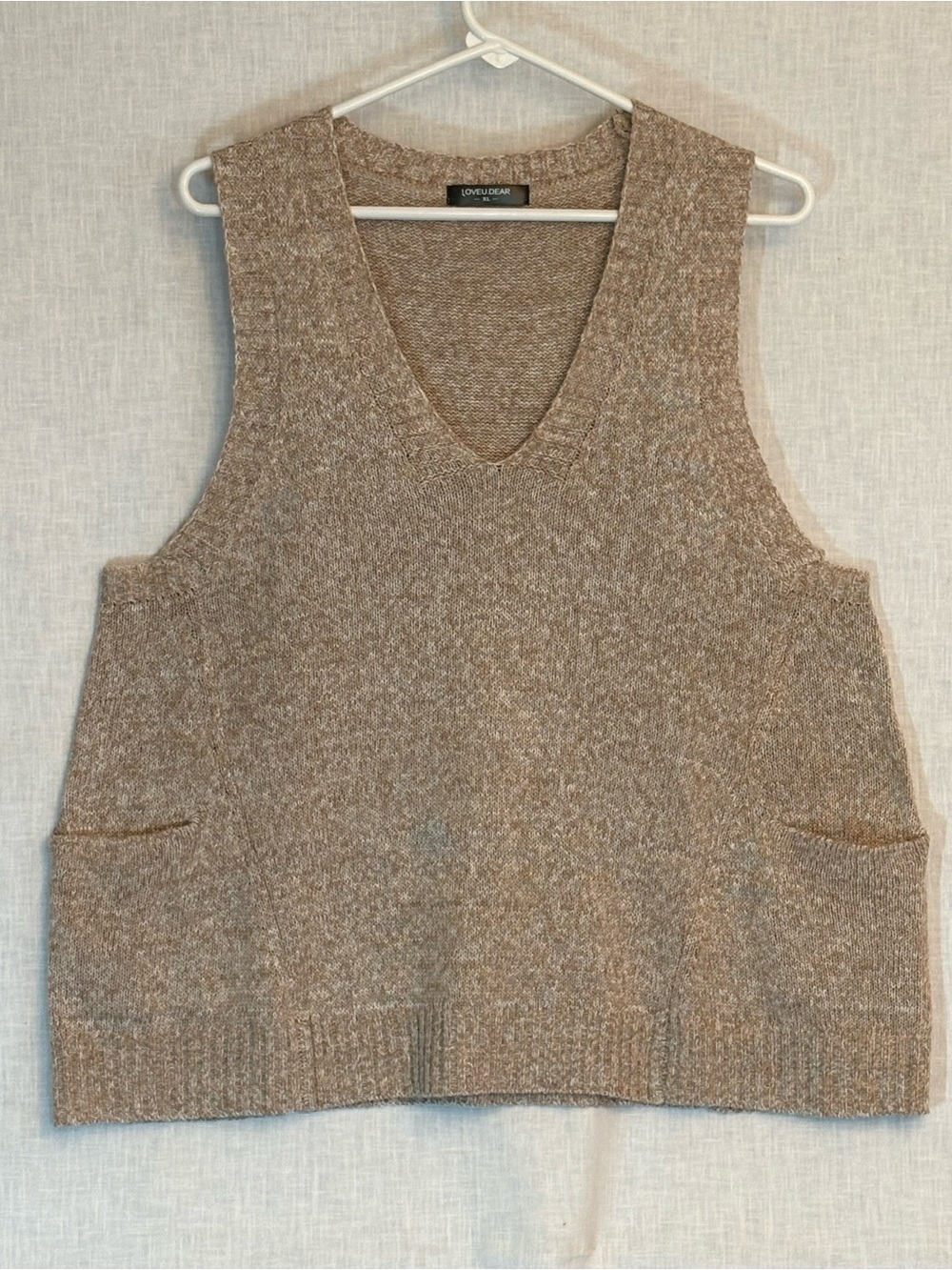 Love + Dear Taupe V-Neck Sweater Vest